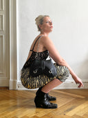 Icon Boob Bag Black Leather