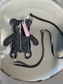 Bear Coin Purse Black Leather