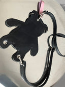 Bären-Geldbörse aus schwarzem Leder