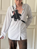 Bear Coin Purse Black Leather