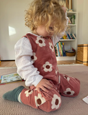 Baby Cord Romper / Children’s Jumpsuit – Pink Floral