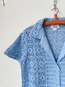 Beth Blouse - Blue Lace Check