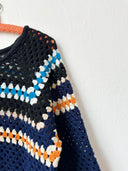 Blanket Sweater - Navy Stripe