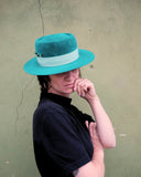 Emerald Velvet Canotier