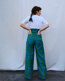 Giraffe Pants Emerald Green Paisley