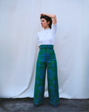 Giraffe Pants Emerald Green Paisley