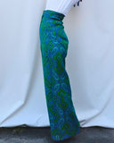 Giraffe Pants Emerald Green Paisley
