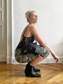 Icon Boob Bag Black Leather