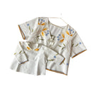 Olive Grove Movement Set - Woman Blouse M and Petit Oiseau Blouse 6M