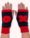 XO Wrist Warmers Dark Blue / Red