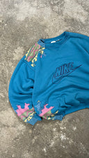 Upcycled 2000S Vintage NIKE Sweatshirt Turquoise